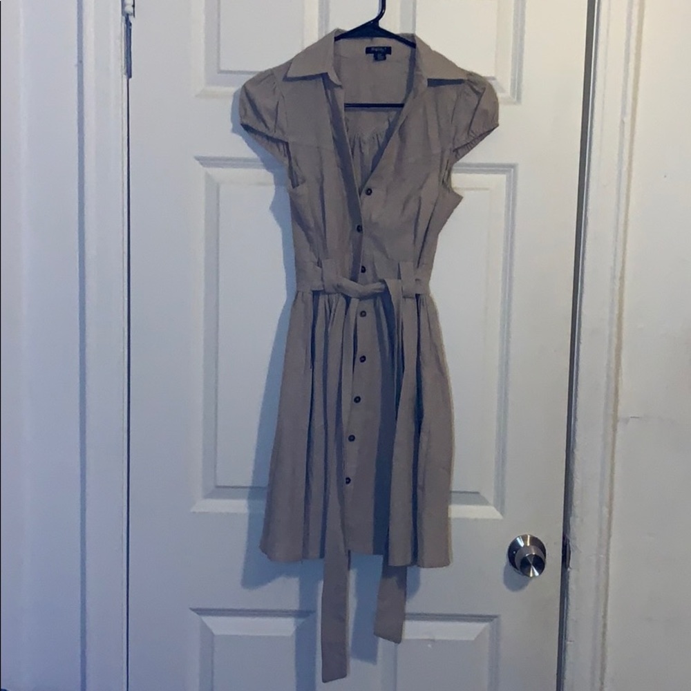 Rhapsody Tan Button Down Dress